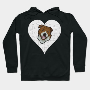 Staffordshire Bull Terrier Heart Jigsaw Pieces Design - Gift for Staffordshire Bull Terrier Lovers Hoodie